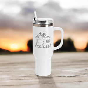 Let's Go Explore 40 oz Laser Engraved Tumbler