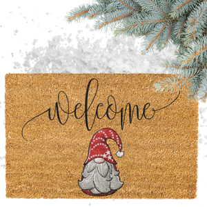 Welcome Christmas Gnome Coir Doormat