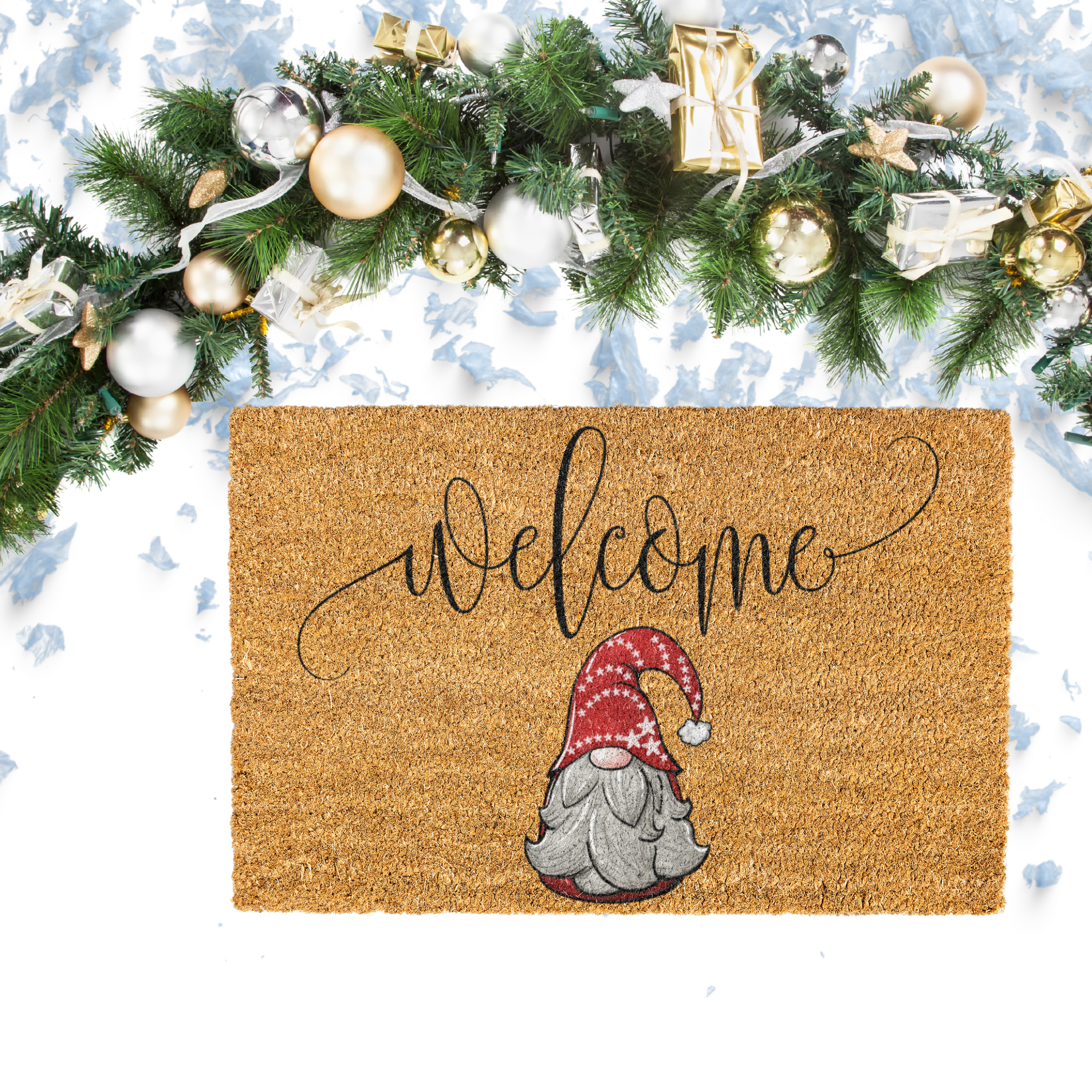 Welcome Christmas Gnome Coir Doormat