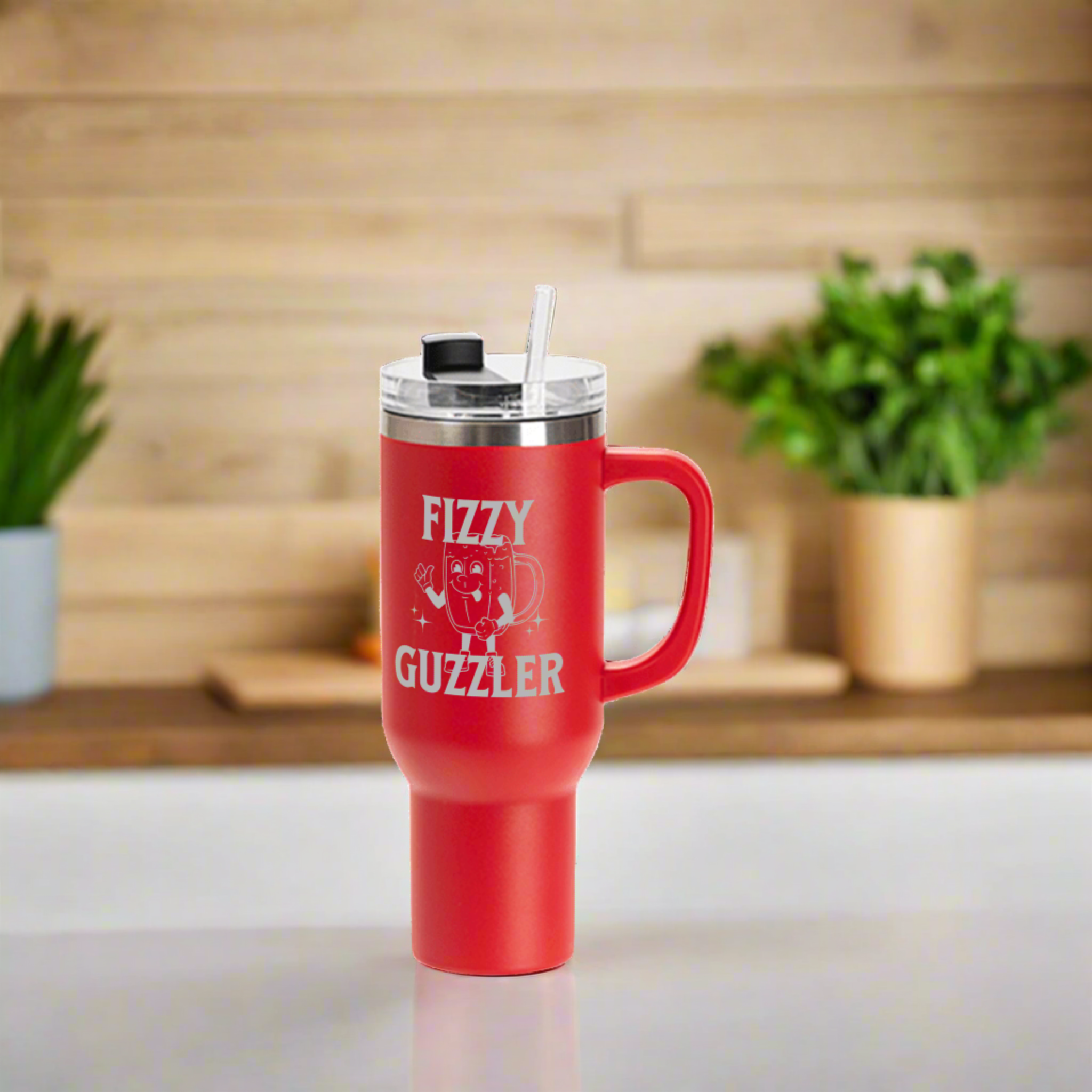 Fizzy Guzzler 40 oz w/ Handle Tumbler