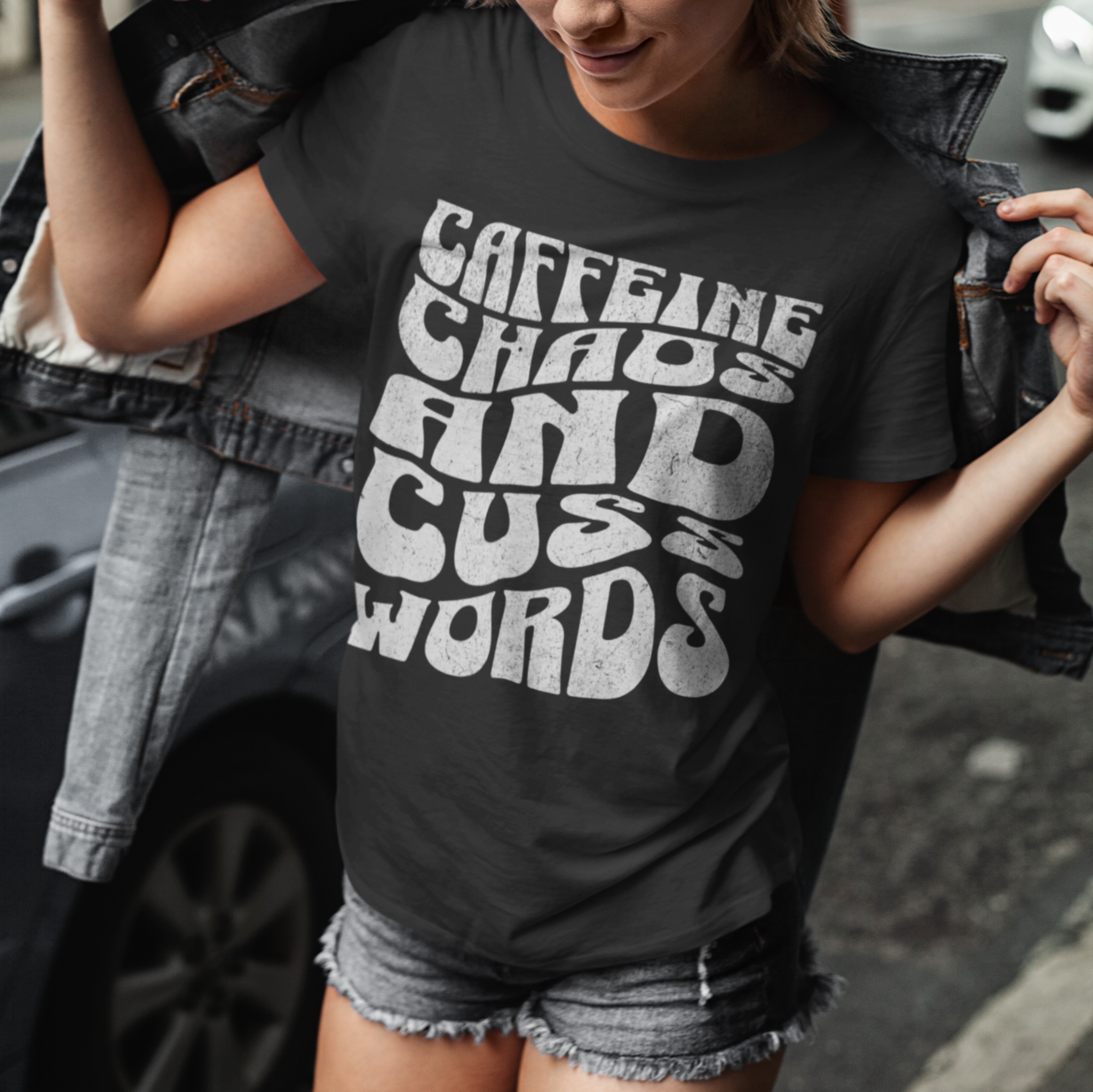 Caffeine, Coffee, and Cuss Words T-Shirt