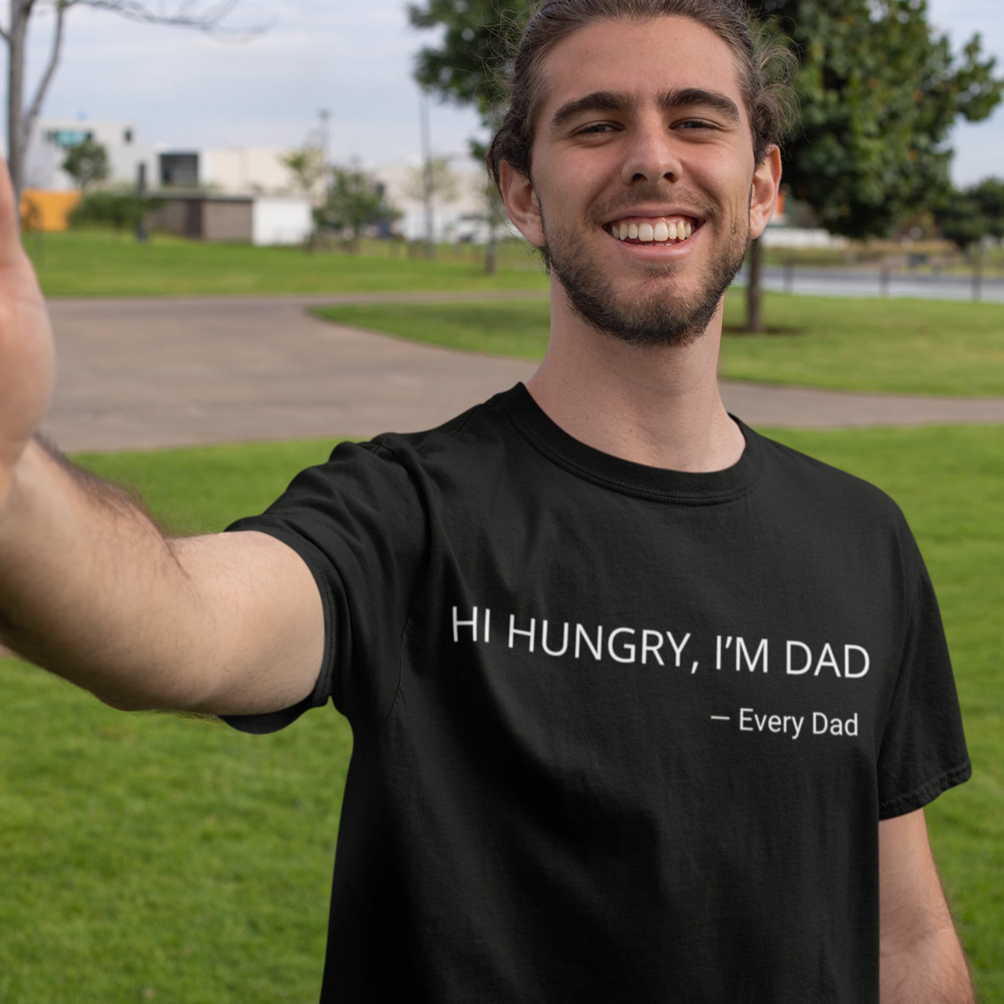 Best Father's Day gift custom dad shirts - Hi Hungry I'm Dad black shirt