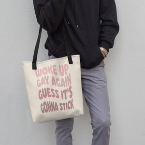 Woke Up Gay Tote Bag | Pride Month Tote