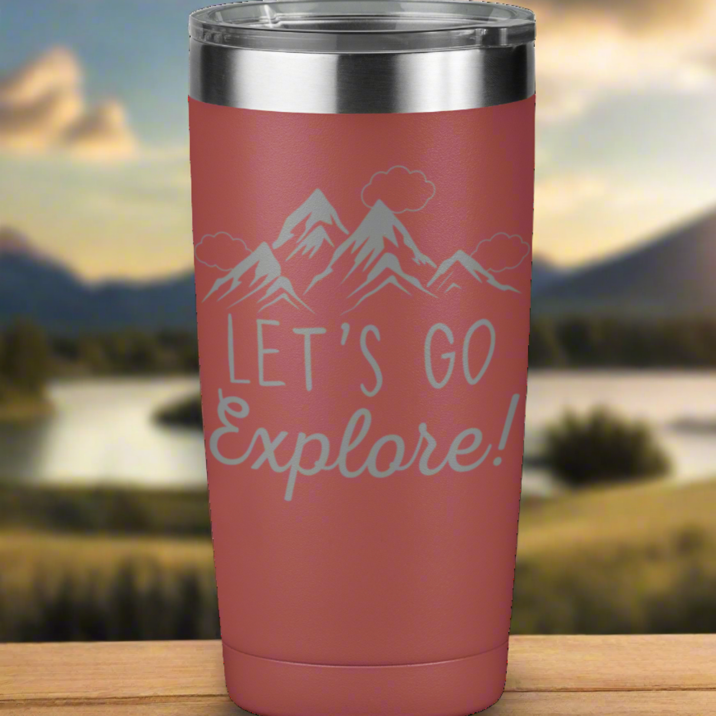 Let's Go Explore 20 oz Laser Engraved Tumbler