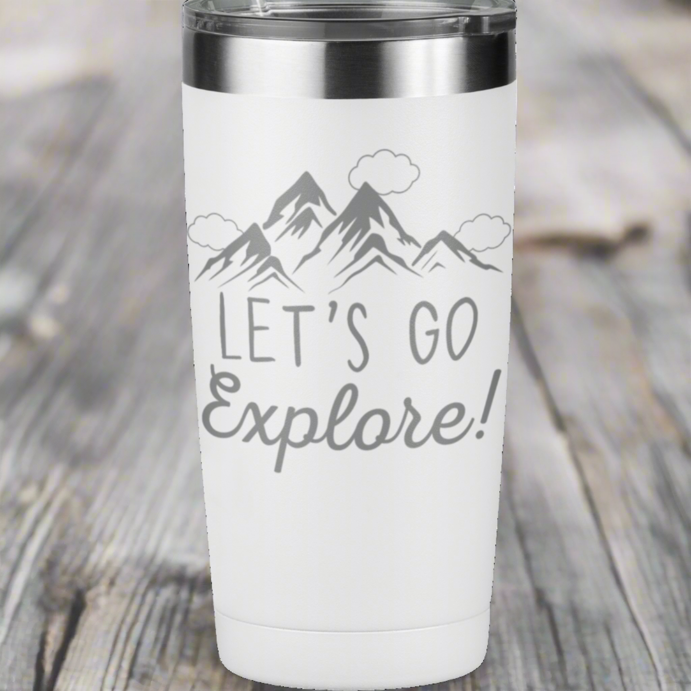 Let's Go Explore 20 oz Laser Engraved Tumbler