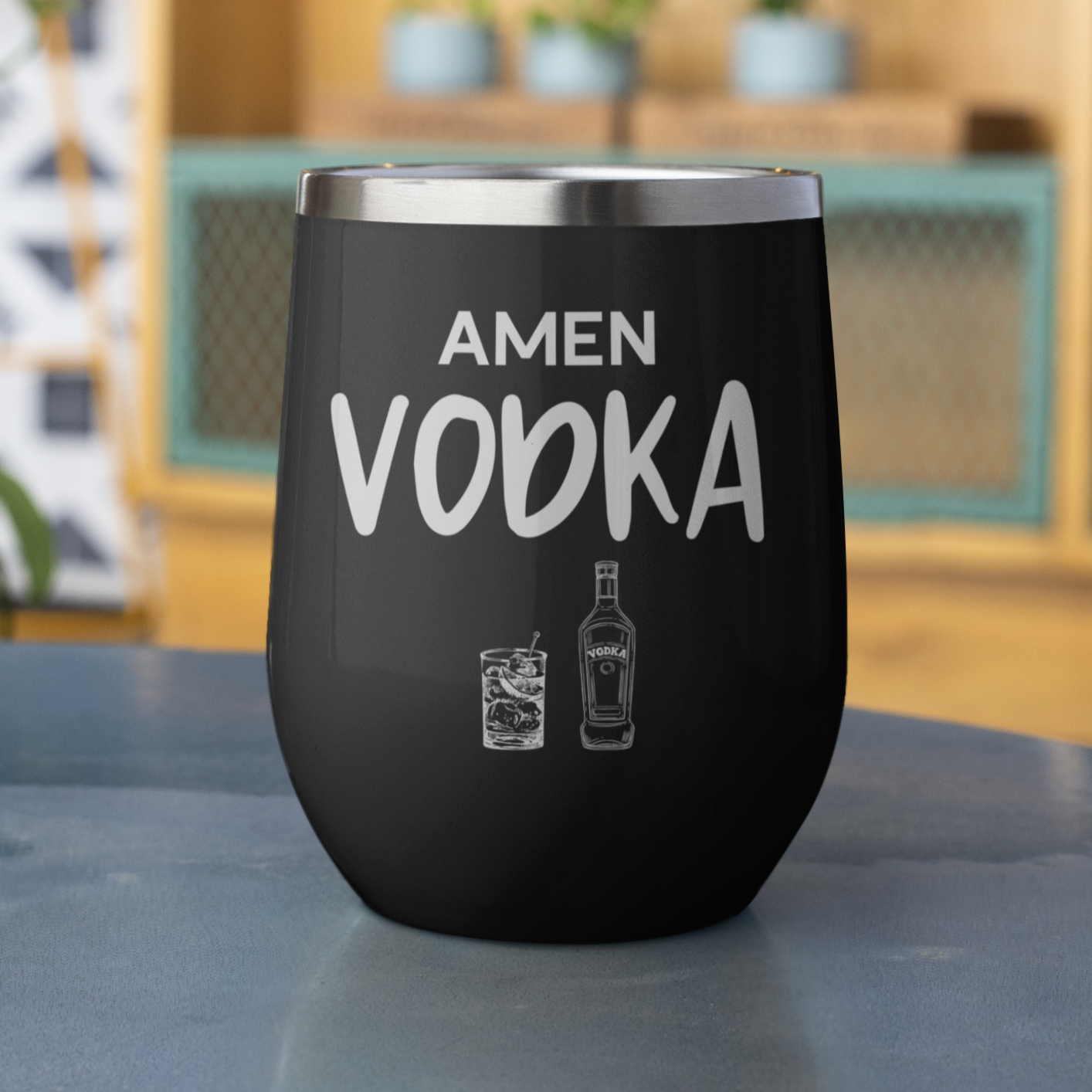 Amen Vodka 12 oz. Laser Etched Stemless Tumbler