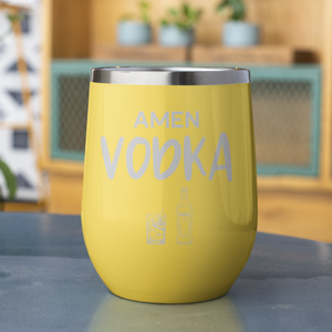 Amen Vodka 12 oz. Laser Etched Stemless Tumbler