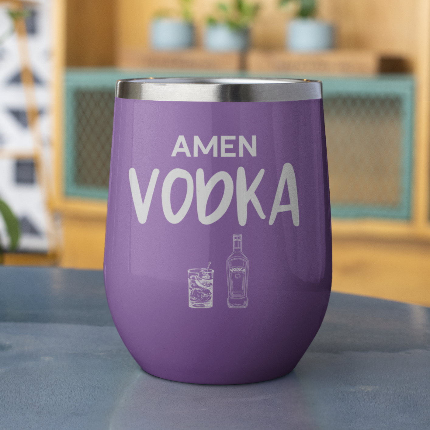 Amen Vodka 12 oz. Laser Etched Stemless Tumbler