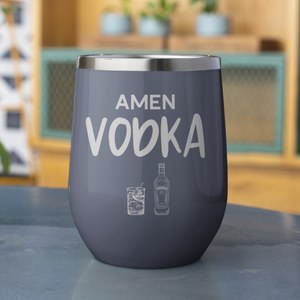 Amen Vodka 12 oz. Laser Etched Stemless Tumbler