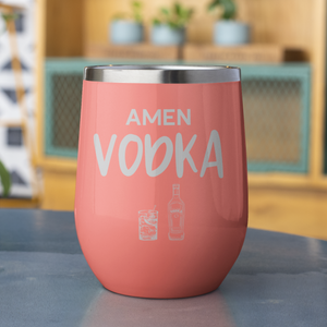 Amen Vodka 12 oz. Laser Etched Stemless Tumbler