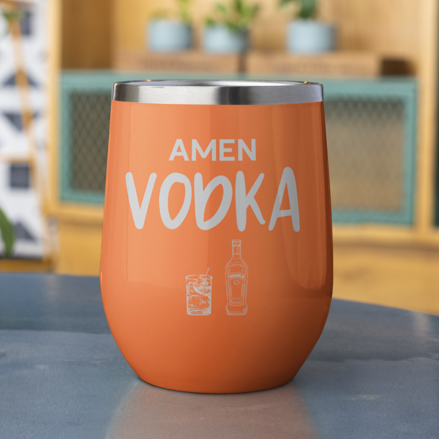 Amen Vodka 12 oz. Laser Etched Stemless Tumbler