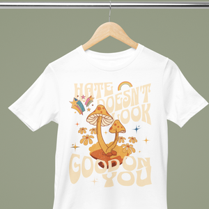 Hate Doesn't Look Good On You Retro Pride Shirt